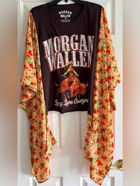 Custom Upcycled MORGAN WALLEN Poncho Top OSFM